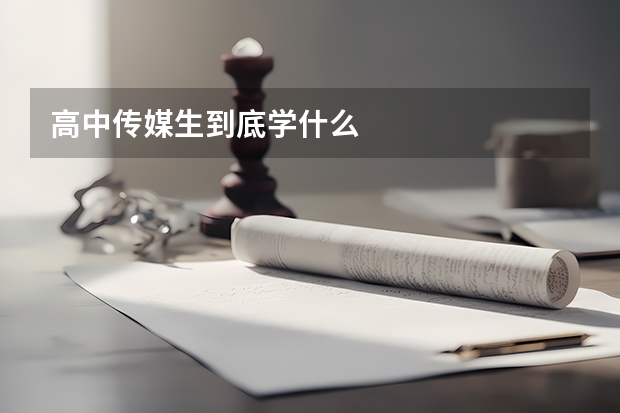 高中传媒生到底学什么