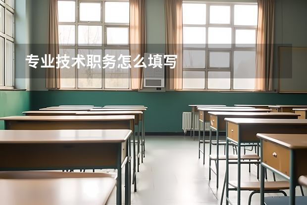 专业技术职务怎么填写