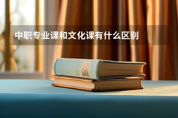 中职专业课和文化课有什么区别