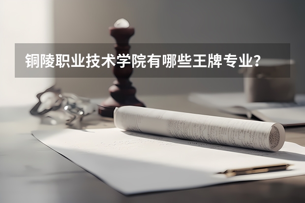 铜陵职业技术学院有哪些王牌专业？