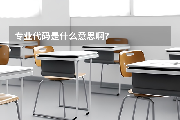 专业代码是什么意思啊？