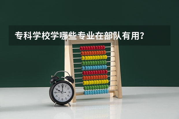 专科学校学哪些专业在部队有用?