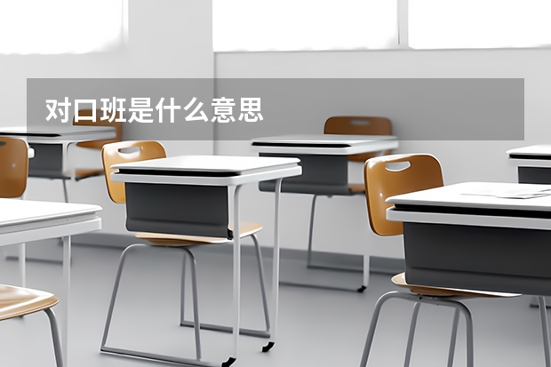 对口班是什么意思