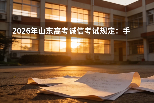 2026年山东高考诚信考试规定：手机带入考场一律按作弊处理